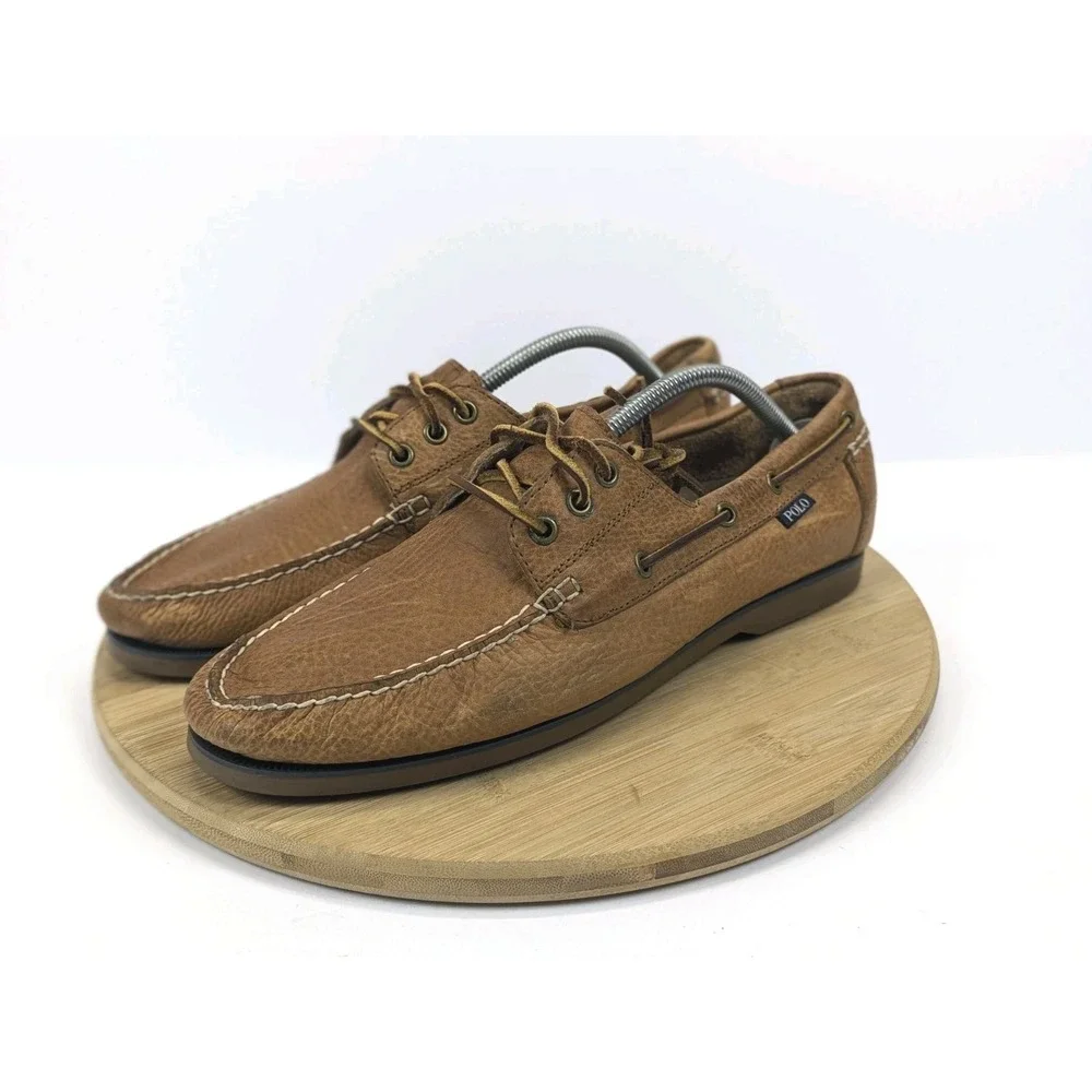 Polo Ralph Lauren Shoes Mens 11 D Leather Boat Deck Bienne Slip On Casual Prep